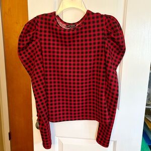 SHEIN Red and Black Plaid Top